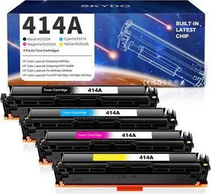 414A Toner Replacement   414A 414X Toner Cartridges (with Chip) Work   Color Laserjet Pro MFP M479fdw M479fdn M479dw Pro M454dw M454dn M455dn M480f Printer (BCMY, 4-Pack)