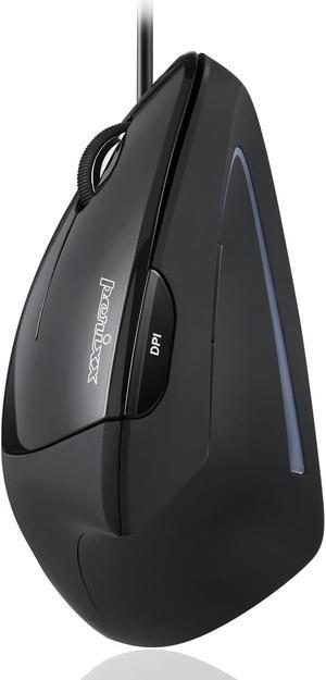 Perixx Perimice-513L Wired Vertical Ergonomic Mouse with 2 DPI, 6 Button Optical Ergo Mouse with 2 Level DPI Switch 1000 1600, Left Handed, Black