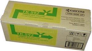 Kyocera 1T02KVAUS0 Model TK-592Y Toner Kit, Yellow, Genuine Kyocera, Compatible with C5250DN/ C2026MFP/ C2126MFP/ C2526MFP/ C2626MFP/ M6026CIDN/ M6526CDN/ M6526CIDN, Up To 5000 Pages Yield