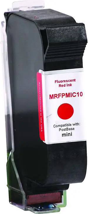 FP Mailing Solutions PMIC10 Postbase Mini ecoPost Brand Compatible Postbase Mini Model (PMIC10) Fluorescent Red Postage Ink Cartridge - 1 Cartridge