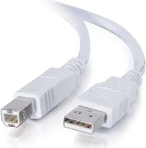 C2G 13400 USB Cable - USB 2.0 A Male to B Male Cable for Printers, Scanners, Brother, Canon, Dell, Epson, HP and more, White (9.8 Feet, 3 Meters)