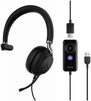 Yealink Headset UH38 Bluetooth USB Wired Teams Certified with Noise-Cancelation