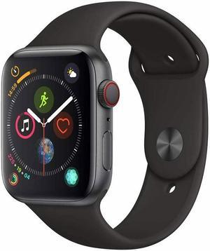 Apple Watch Series 5 44mm GPS + Cellular Unlocked - Space Gray Aluminum Case - Black Sport Band (2019) - Excellent Condition