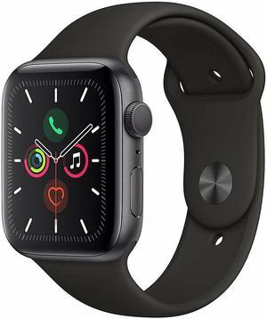 Apple Watch Series 5 44mm GPS - Space Gray Aluminum Case - Black Sport Band (2019) - Good Condition