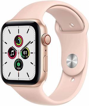 Apple Watch SE 40mm GPS Cellular Aluminum Gold Case Pink Sport Band - Good Condition