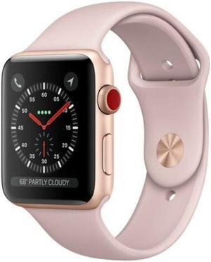 Apple Watch Series 3 38mm GPS + Cellular Unlocked - Gold Aluminum Case - Pink Sport Band (2017) - Very Good Condition
