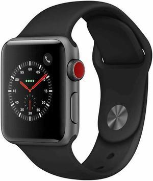 Refurbished Apple Watch Series 3 38mm GPS  Cellular  Space Gray Aluminum Case  Black Sport Band
