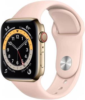 Refurbished Apple Watch Series 6 40mm GPS  Cellular  Gold Stainless Steel Case  Pink Sport Band