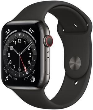 Refurbished Apple Watch Series 6 40mm GPS  Cellular  Graphite Stainless Steel Case  Black Sport Band