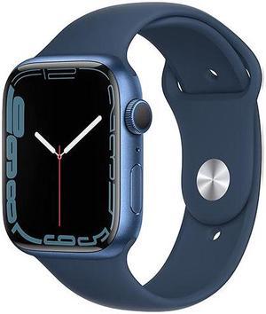 Refurbished Apple Watch Series 7 45mm GPS  Blue Aluminum Case  Blue Sport Band 2021  Good Condition