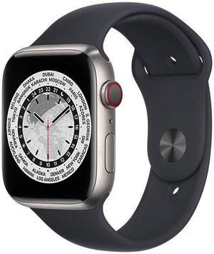 Refurbished Apple Watch Series 7 41mm GPS  Cellular Unlocked  Titanium Case  Black Sport Band 2021