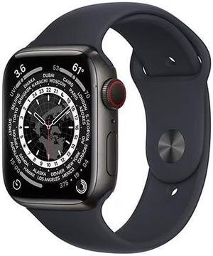 Refurbished Apple Watch Series 7 41mm GPS  Cellular Unlocked  Space Black Titanium Case  Black Sport Band 2021  Excellent Condition