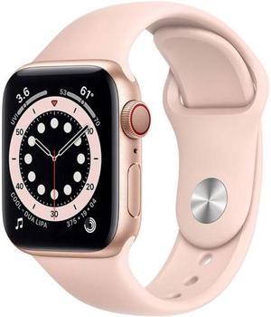 Apple Watch Series 6 40mm GPS + Cellular Unlocked - Gold Aluminum Case - Pink Sport Band (2020) - Good Condition