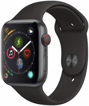 Apple Watch Series 5 44mm GPS + Cellular Unlocked - Space Gray Aluminum Case - Black Sport Band (2019) - Good Condition