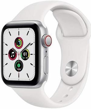 Apple Watch SE 44mm GPS - Silver Aluminum Case - White Sport Band (2020) - Good Condition
