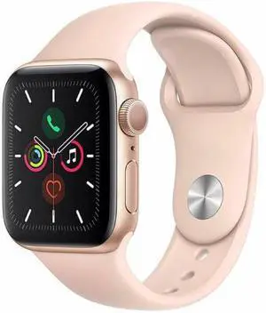 Apple Watch Series 5 44mm GPS - Gold Aluminum Case - Pink Sport Band (2019) - Good Condition