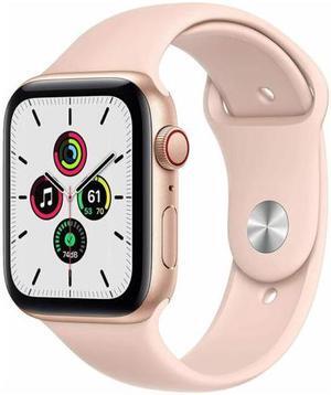 Apple Watch SE 40mm GPS + Cellular Unlocked - Gold Aluminum Case - Pink Sport Band (2020) - Very Good Condition