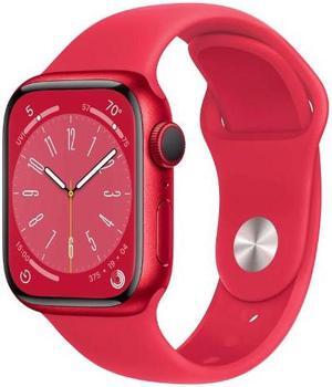 Apple Watch Series 8 41mm GPS + Cellular Unlocked - Red Aluminum Case - Red Sport Band (2022) - Excellent Condition
