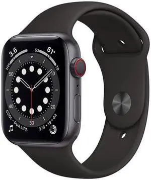 Apple Watch Series 6 40mm GPS + Cellular Unlocked - Space Gray Aluminum Case - Black Sport Band (2020) - Excellent Condition