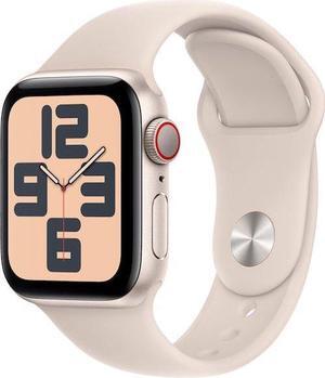 Apple Watch SE 2nd Generation 40mm GPS + Cellular Unlocked - Starlight Aluminum Case - Starlight Sport Band (2022) - Good Condition