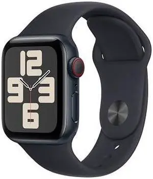 Apple Watch SE 2nd Generation 40mm GPS + Cellular Unlocked - Midnight Aluminum Case - Midnight Sport Band (2022) - Very Good Condition