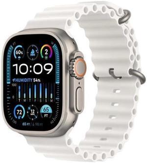 Apple Watch Ultra 2nd Generation 49mm GPS + Cellular Unlocked - Titanium Case - White Band (2023) - Excellent Condition
