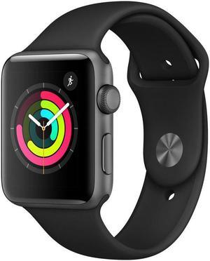 Refurbished Apple Watch Series 3 38mm GPS  Space Gray Aluminum Case  Black Sport Band 2017  Very Good Condition