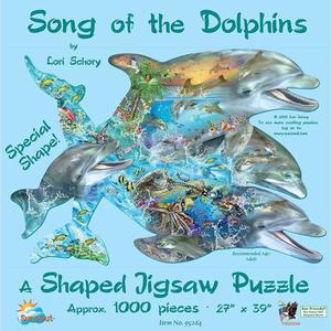 Song of the Dolphin Shaped Jigsaw Puzzle by Lori Schory - 1000 Piece