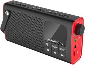 Avantree 3-in-1 Portable Bluetooth Speaker with FM Radio, SD Card, Outdoor Indoor, Auto Scan & Save, 20H Radio Time with Replaceable Battery - BTSP-850-BLK