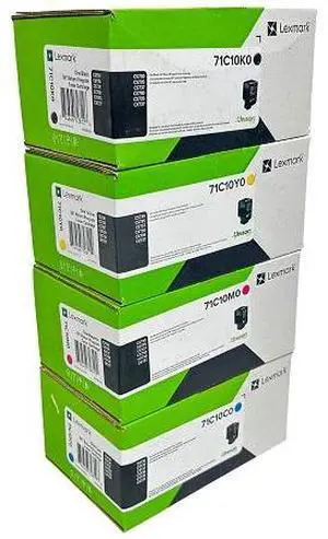 Lexmark CS/X73X Standard Yield BK/C/Y/M Toner Cartridge Set  4PK  71C10K0, 71C10C0, 71C10Y0, 71C10M0