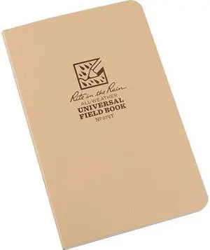 Pocket Book,64 Sheets,Tan Cover,32lb RITE IN THE RAIN 974T