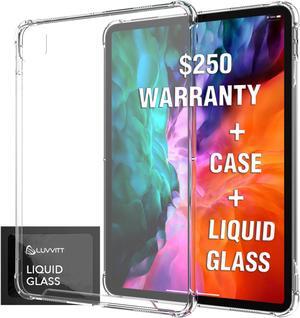 iPad Pro 12.9 2020 Case with $250 Warranty - Luvvitt Clear View Case and Liquid Glass Screen Protector