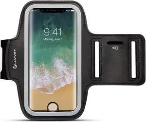 Luvvitt Armband for iPhone 8 Case Compatible Sports Band with Key Holder - Black