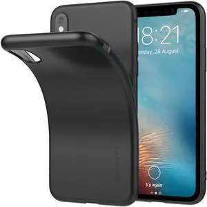 Luvvitt Ultra Slim Case for iPhone XS / X Flexible Soft Feel Cover - Matte Black
