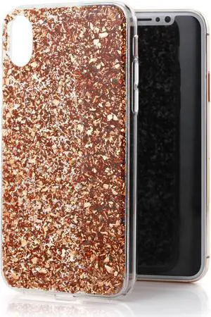 Luvvitt Brilliance Case for iPhone XS / X with Glitter - Rose Gold