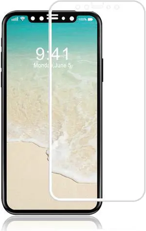 Luvvitt Tempered Glass Screen Protector 3D Case Friendly for iPhone XS / X White