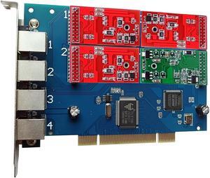 Asterisk Card TDM410P with 3 FXO+1 FXS Modules,Supports Asterisk Issabel FreePbx VitalPBX Dahdi PCI FXS FXO Card tdm400p For VoIP Gateway PBX SIP phone Telephone system