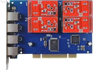 Asterisk Card with 4 FXO Port,PCI Interface,Supports Asterisk FreePBX Issabel Dahdi Free PBX,Dahdi PCI Board For SIP phone System