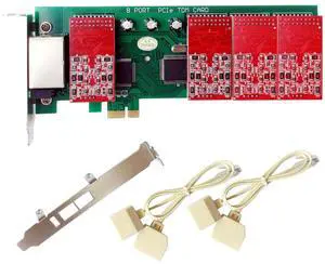 Asterisk Dahdi Card with 8 FXO Ports,with Low Profile,TDM800E PCIe,Supports Asterisk FreePBX Issabel Dahdi Free PBX Switch,tdm800 for SIP Phone PABX AEX800