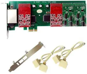 PCI-E Dahdi Card Asterisk Card with 4 FXO+4 FXS ports,with Low Profile,TDM800E Analog Board Asterisk Board Voice Board tdm800 for Free PBX Appliance IP PABX System AEX800