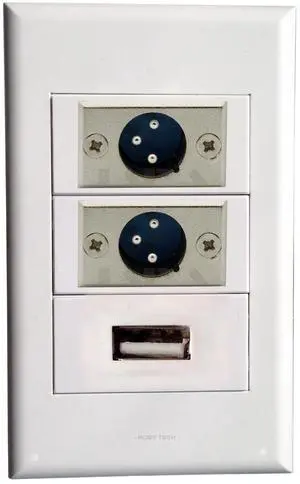 Wall Plate XLR Male Port x2+ USB Keystone Modular Audio Jack Connectors Socket White Decorative FacePlates Device Mount Coupler Cover - (Type:118)