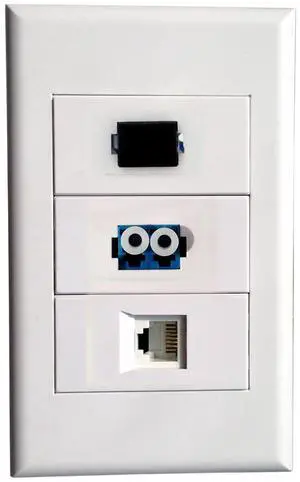 Wall Plate with SC Simplex + LC Duplex + RJ11 Modules,Fiber Optic Keystone Connectors for Cabling System Service Integrated Wiring Work Wall plate cover holer, Outlet Plug