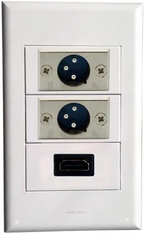 Wall Plate with 2x XLR Male + HDMI Keystone Modular Audio Jack Connectors Socket White Decorative FacePlates Device Mount Coupler Cover Wall Plate with 2x XLR Male + HDMI Keystone Modular Audio Jack Connectors Socket White Decorative FacePlates Device Mount Coupler Cover