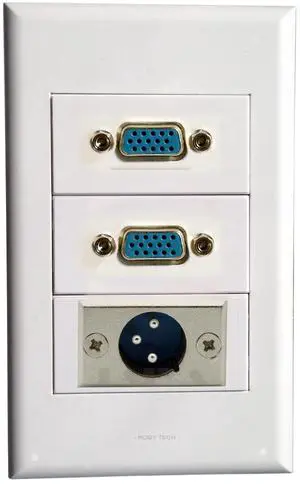 VGA XLR Wall Plate with 2* VGA + XLR Keystone Modular Audio Displaying Distribution Jack Connectors Display Video Moniter Socket White Decorative FacePlates Device Coupler Cover (2.83"x4.65") VGA XLR Wall Plate with 2* VGA + XLR Keystone Modular Audio Displaying Distribution Jack Connectors Display Video Moniter Socket White Decorative FacePlates Device Coupler Cover (2.83"x4.65")