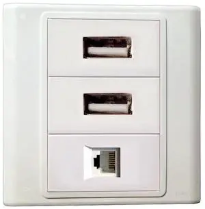 USB RJ11 Wall Plate with 2* USB Connector + RJ-11 Keystone Modular Cat3 Phone Line Distribution White Decorative FacePlates RJ11 Phone Cord Port Modules For Cable Management Cabling (3.39"x3.39") USB RJ11 Wall Plate with 2* USB Connector + RJ-11 Keystone Modular Cat3 Phone Line Distribution White Decorative FacePlates RJ11 Phone Cord Port Modules For Cable Management Cabling (3.39"x3.39")