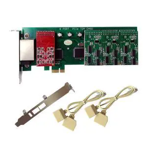 TDM800E PCIe Asterisk Card with 2 FXO+6 FXS Ports,with Low Profile for 2U Computer,FXS FXO Card Asterisk Voice Board tdm800 for Free PBX System Asterisk IP PABX TDM800E PCIe Asterisk Card with 2 FXO+6 FXS Ports,with Low Profile for 2U Computer,FXS FXO Card Asterisk Voice Board tdm800 for Free PBX System Asterisk IP PABX