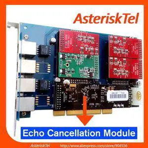 Asterisk Card TDM410P with 3 FXO + 1 FXS modules,with Echo Cancellation module ,PCI Interface,Supports Asterisk FreePBX Elastix 4.0 Dahdi For SIP Phone System