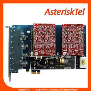 8 Port PCI-E Asterisk Card with 8 FXO Ports,with Echo Cancellation hardware,Supports Asterisk FreePBX Issabel AsteriskNow Dahdi,tdm800 tdm410p tdm400p