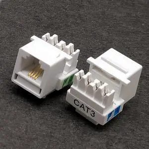 10 units -Keystone Plug Wall Jack,RJ11 Telephone Module,Cat3 Telephone Module Keystone Jack For Cabling System Phone Line Jack RJ-11 6p4c,Phone Cable Keystone