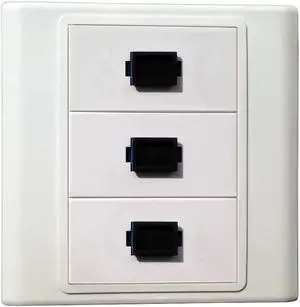 3 SC Simplex Connectors Information Wall Plate Cover Wall Mount Faceplate Socket Plug Fiber Optic Port